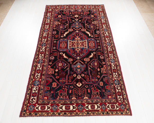 10' 4" x 5' 2" Excellent Hand-Knotted Vintage Collectible Tribal Rug - Yasi & Fara 