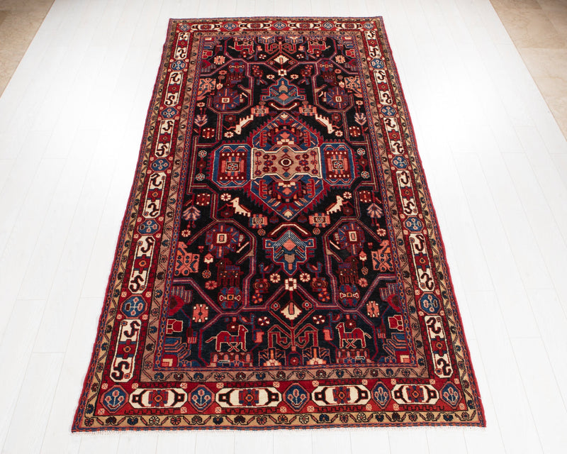 10' 4" x 5' 2" Excellent Hand-Knotted Vintage Collectible Tribal Rug - Yasi & Fara 