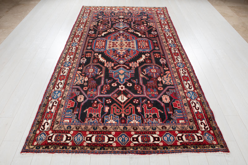 10' 4" x 5' 2" Excellent Hand-Knotted Vintage Collectible Tribal Rug - Yasi & Fara 