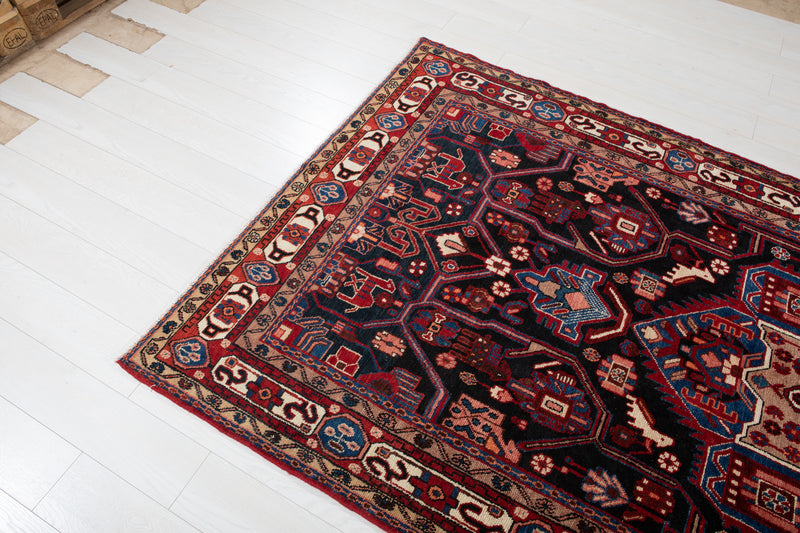 10' 4" x 5' 2" Excellent Hand-Knotted Vintage Collectible Tribal Rug - Yasi & Fara 