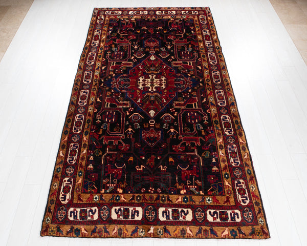 10' 9" x 5' 4" Excellent Hand-Knotted Vintage Collectible Tribal Rug - Yasi & Fara 