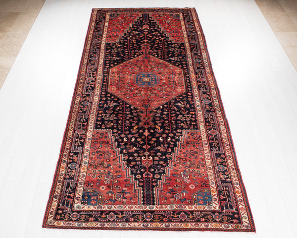 11' 3" x 5' 3" Excellent Hand-Knotted Vintage Geometric Collectible Tribal Rug - Yasi & Fara 