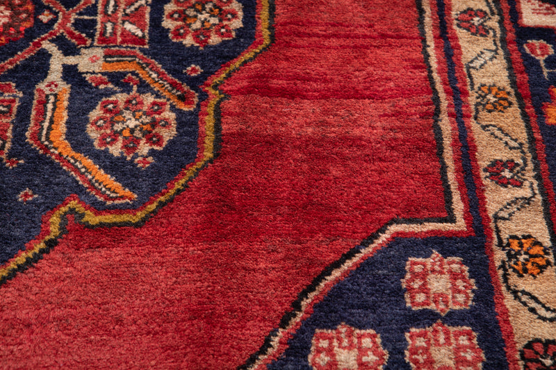 12' 3" x 3' 6" Excellent Hand-Knotted Vintage Red Tribal Runner Rug - Yasi & Fara 
