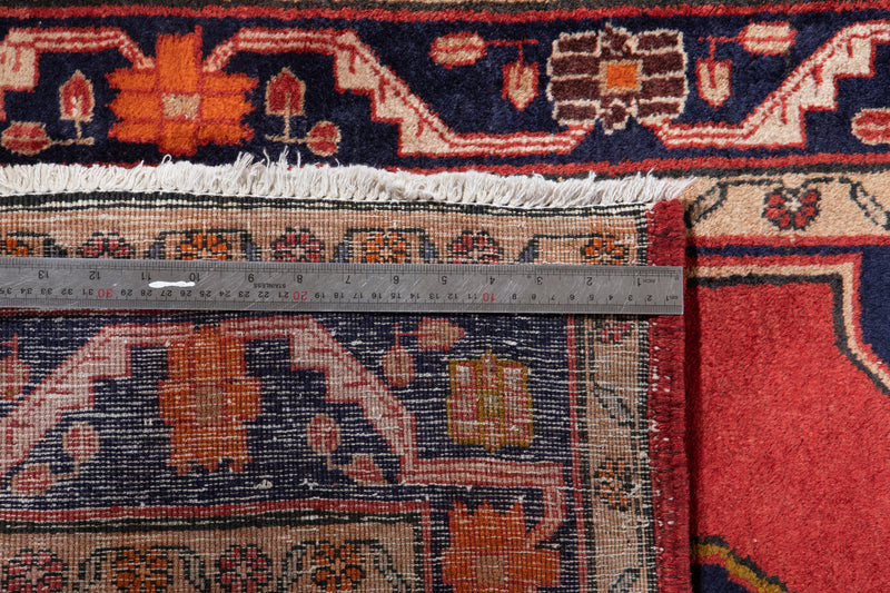 12' 3" x 3' 6" Excellent Hand-Knotted Vintage Red Tribal Runner Rug - Yasi & Fara 