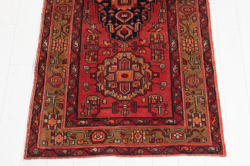 13' 6" x 3' 7" Excellent Hand-Knotted Antique Tribal Runner Rug - Yasi & Fara 