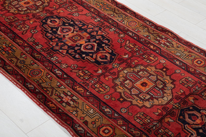 13' 6" x 3' 7" Excellent Hand-Knotted Antique Tribal Runner Rug - Yasi & Fara 