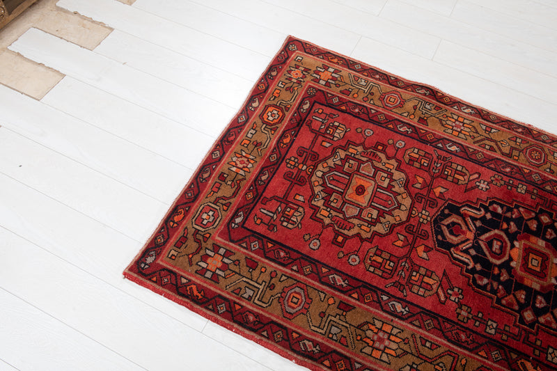 13' 6" x 3' 7" Excellent Hand-Knotted Antique Tribal Runner Rug - Yasi & Fara 