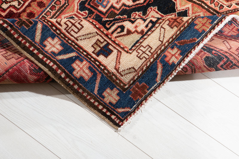 14' x 4' 4" Excellent Hand-Knotted Vintage Tribal Runner Rug - Yasi & Fara 