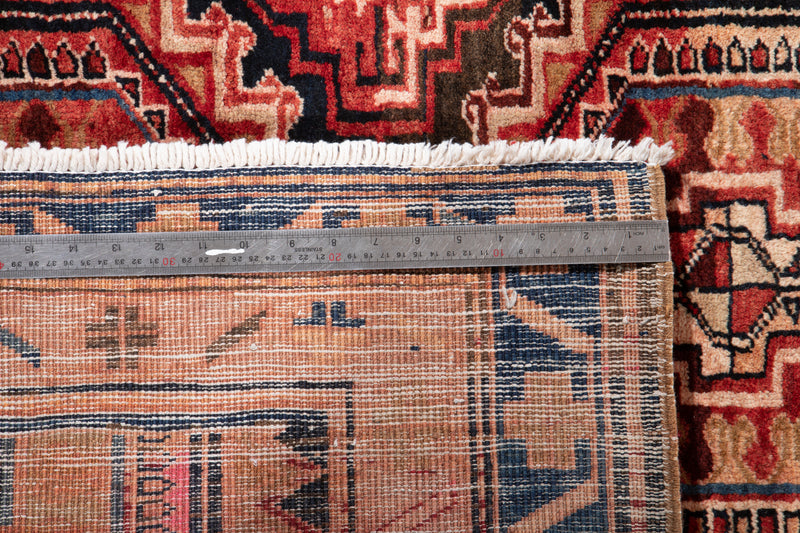 14' x 4' 4" Excellent Hand-Knotted Vintage Tribal Runner Rug - Yasi & Fara 
