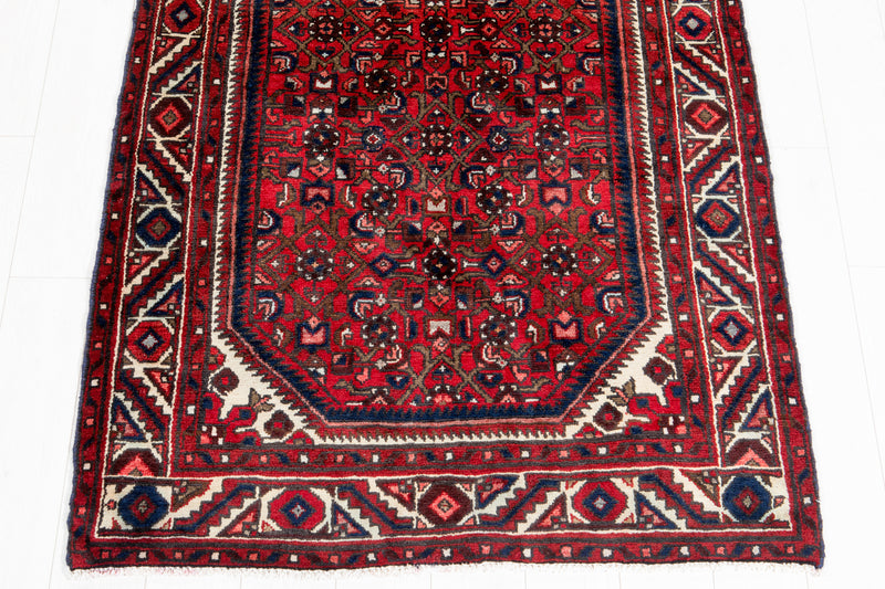 9' 10" x 3' 11" Excellent Hand-Knotted Vintage Red Tribal Runner Rug - Yasi & Fara 