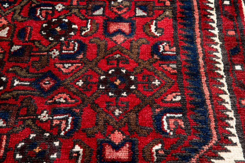 9' 10" x 3' 11" Excellent Hand-Knotted Vintage Red Tribal Runner Rug - Yasi & Fara 