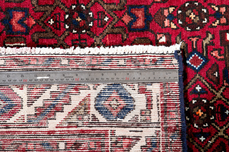 9' 10" x 3' 11" Excellent Hand-Knotted Vintage Red Tribal Runner Rug - Yasi & Fara 