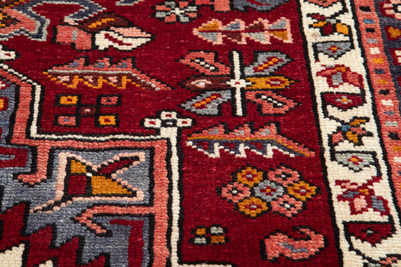 12' 8" x 3' 2" Excellent Hand-Knotted Vintage Geometric Tribal Runner Rug - Yasi & Fara 