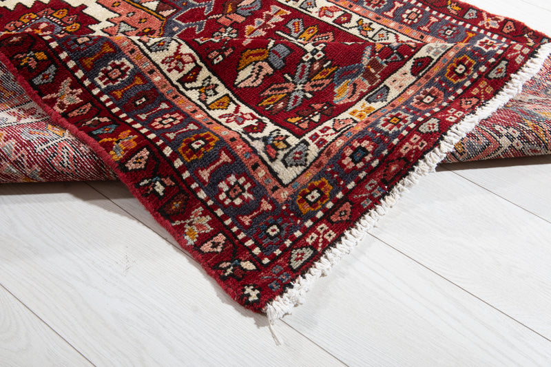 12' 8" x 3' 2" Excellent Hand-Knotted Vintage Geometric Tribal Runner Rug - Yasi & Fara 