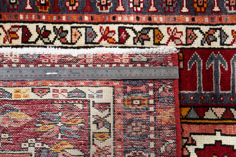 12' 8" x 3' 2" Excellent Hand-Knotted Vintage Geometric Tribal Runner Rug - Yasi & Fara 