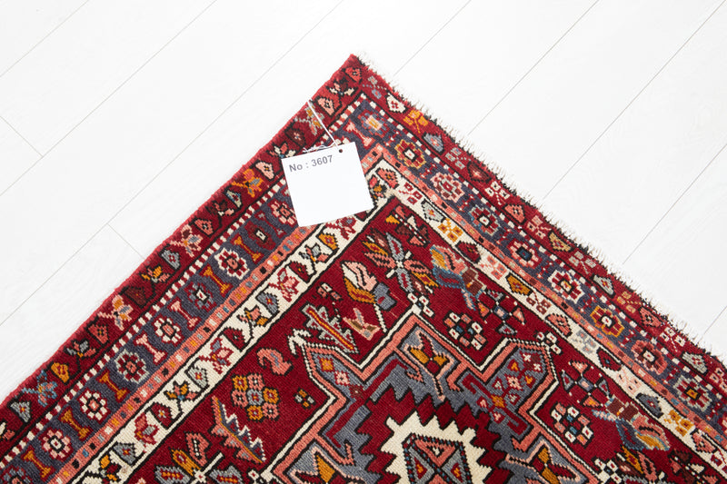 12' 8" x 3' 2" Excellent Hand-Knotted Vintage Geometric Tribal Runner Rug - Yasi & Fara 