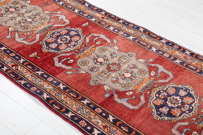 12' 8" x 3' 3" Excellent Hand-Knotted Vintage Collectible Tribal Runner Rug - Yasi & Fara 