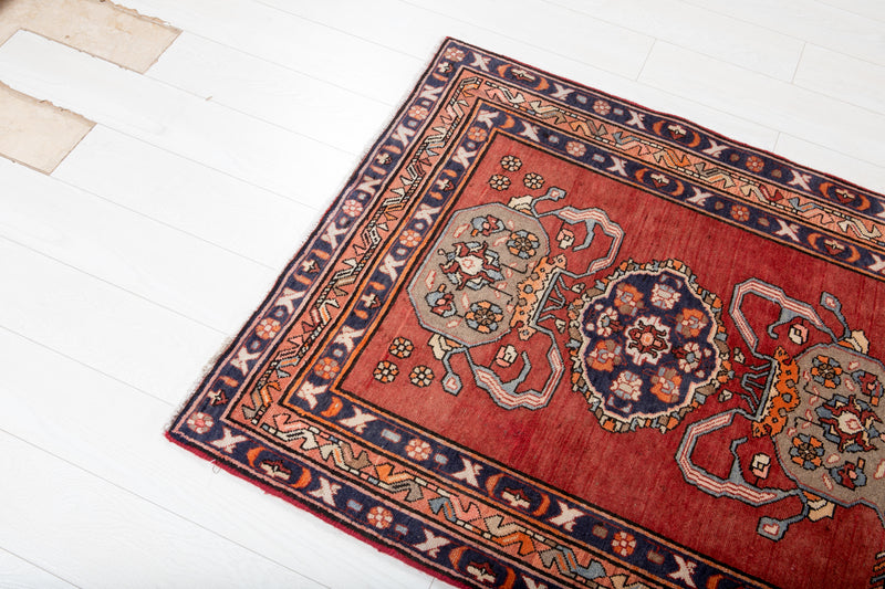 12' 8" x 3' 3" Excellent Hand-Knotted Vintage Collectible Tribal Runner Rug - Yasi & Fara 