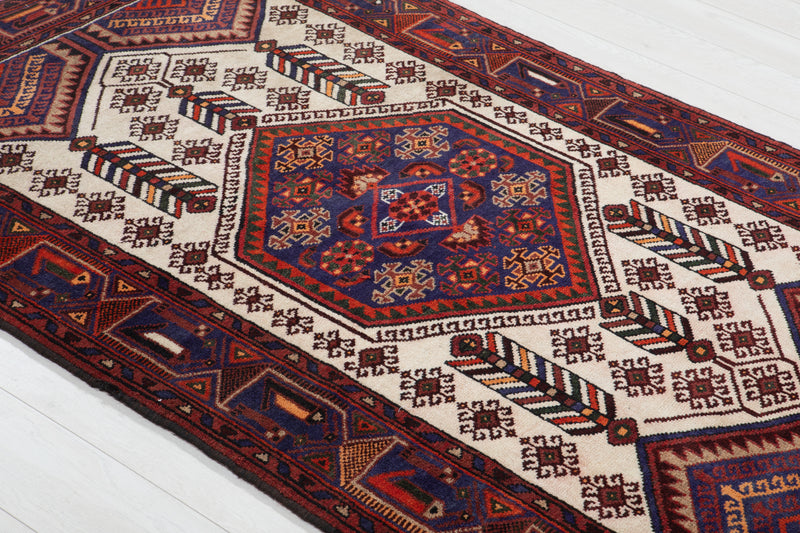 6' 2" x 4' 2" Excellent Hand-Knotted Vintage Beige Tribal Rug - Yasi & Fara 