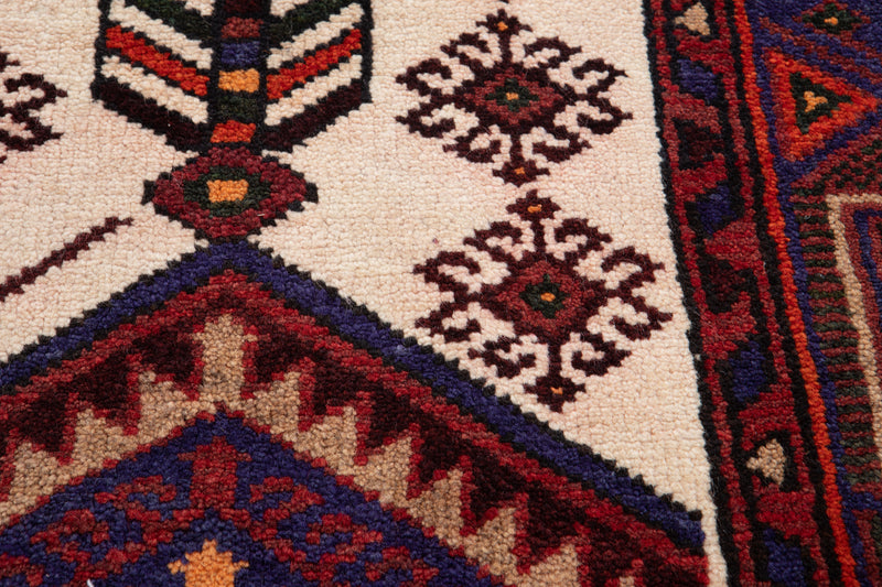 6' 2" x 4' 2" Excellent Hand-Knotted Vintage Beige Tribal Rug - Yasi & Fara 