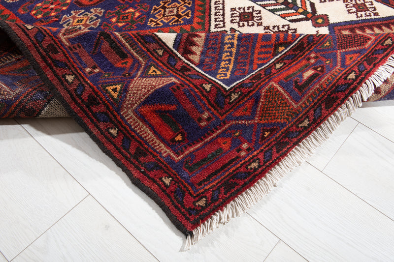 6' 2" x 4' 2" Excellent Hand-Knotted Vintage Beige Tribal Rug - Yasi & Fara 