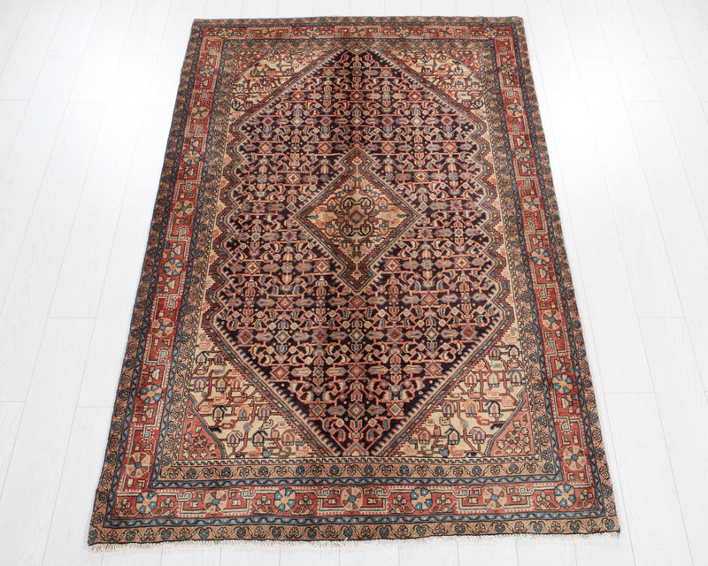 6' 11" x 4' 4" Excellent Hand-Knotted Antique Collectible Tribal Rug - Yasi & Fara 