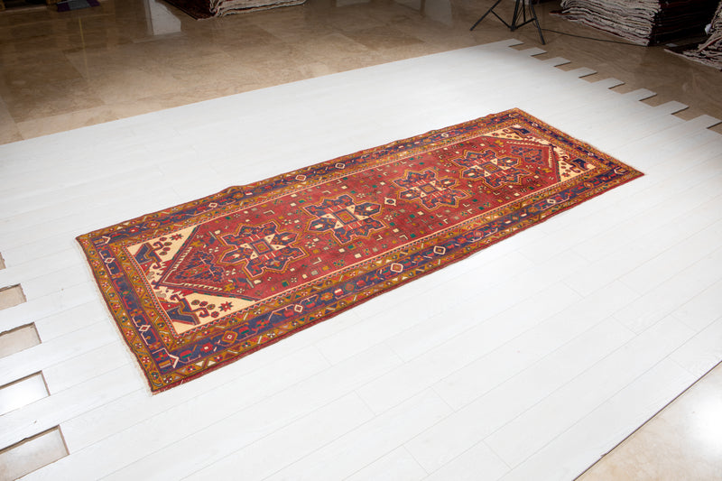 10' 5" x 3' 10" Excellent Hand-Knotted Vintage Collectible Tribal Runner Rug - Yasi & Fara 