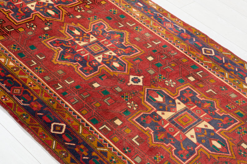 10' 5" x 3' 10" Excellent Hand-Knotted Vintage Collectible Tribal Runner Rug - Yasi & Fara 