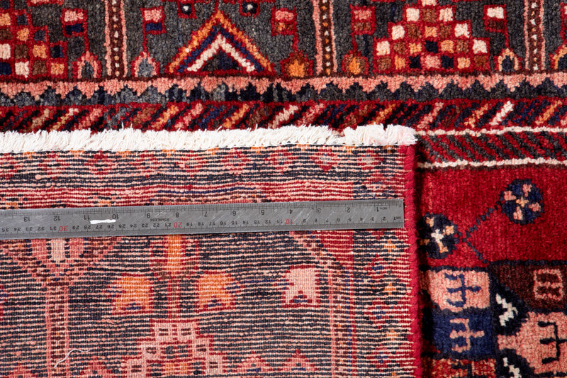 9' 6" x 3' 7" Excellent Hand-Knotted Vintage Red Soft Tribal Runner Rug - Yasi & Fara 