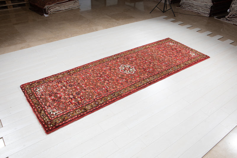 10' 7" x 3' 7" Excellent Hand-Knotted Soft Tribal Runner Rug - Yasi & Fara 