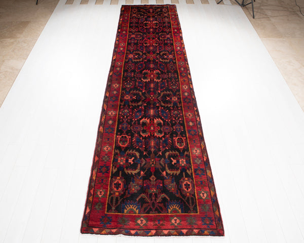 13' 10" x 3' 5" Excellent Hand-Knotted Antique Collectible Tribal Runner Rug - Yasi & Fara 