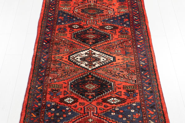 9' 8" x 3' 7" Excellent Hand-Knotted Soft Tribal Runner Rug - Yasi & Fara 