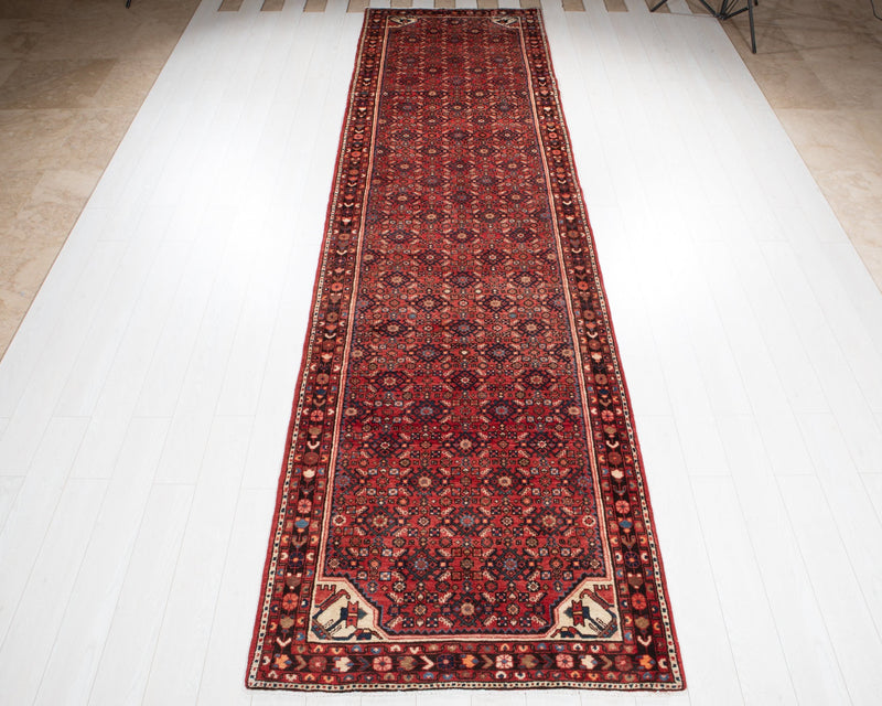 14' 2" x 3' 10" Excellent Hand-Knotted Collectible Vintage Tribal Runner Rug - Yasi & Fara 