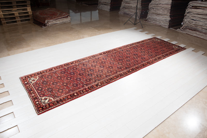 14' 2" x 3' 10" Excellent Hand-Knotted Collectible Vintage Tribal Runner Rug - Yasi & Fara 