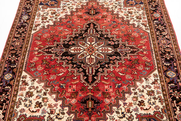 9' 8" x 7' 2" Excellent Hand-Knotted Vintage Geometric Tribal Area Rug - Yasi & Fara 