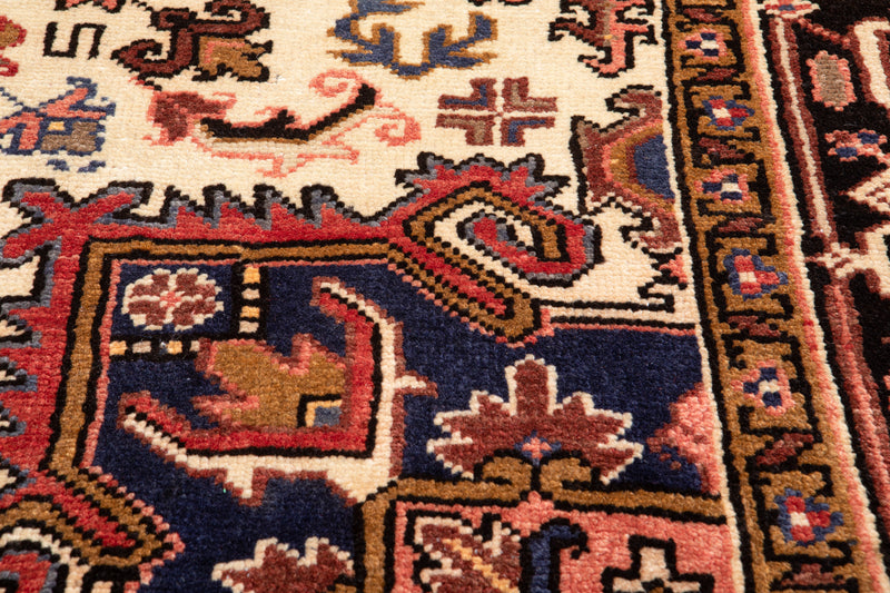 9' 8" x 7' 2" Excellent Hand-Knotted Vintage Geometric Tribal Area Rug - Yasi & Fara 