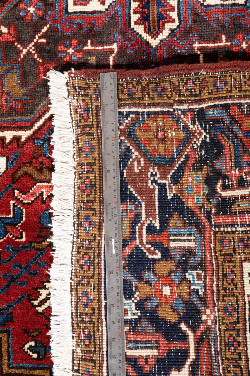 9' x 6' 9" Excellent Hand-Knotted Vintage Red Geometric Tribal Area Rug - Yasi & Fara 