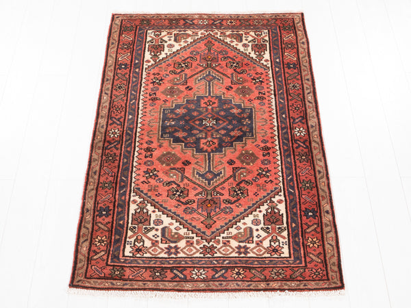5' 2" x 3' 6" Excellent Hand-Knotted Vintage Small Tribal Rug - Yasi & Fara 