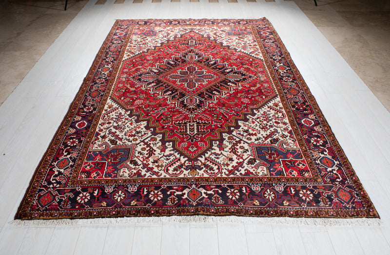 9' 4" x 6' 7" Excellent Hand-Knotted Vintage Tribal Rug - Yasi & Fara 