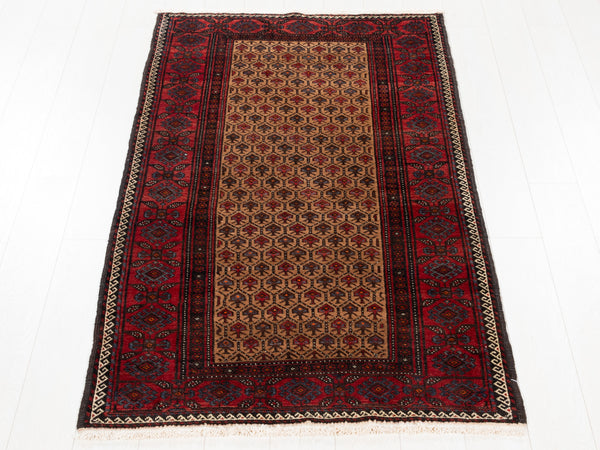 6' 6" x 3' 6" Excellent Hand-Knotted Collectible Fine Baluch Vintage Tribal Rug - Yasi & Fara 