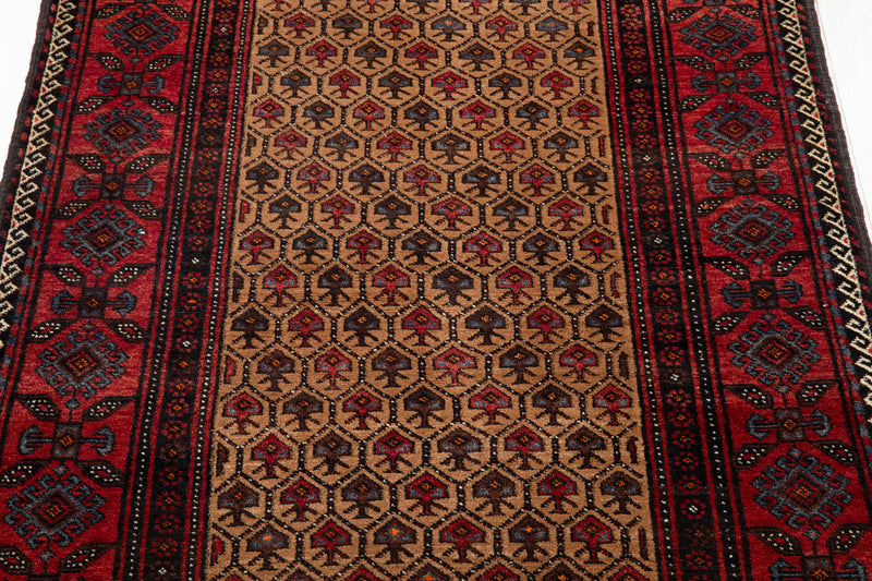 6' 6" x 3' 6" Excellent Hand-Knotted Collectible Fine Baluch Vintage Tribal Rug - Yasi & Fara 