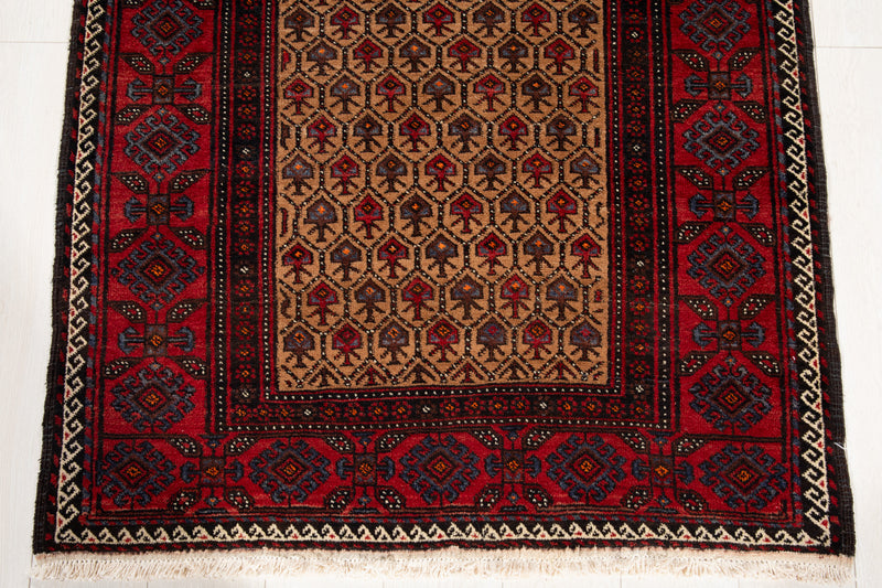6' 6" x 3' 6" Excellent Hand-Knotted Collectible Fine Baluch Vintage Tribal Rug - Yasi & Fara 
