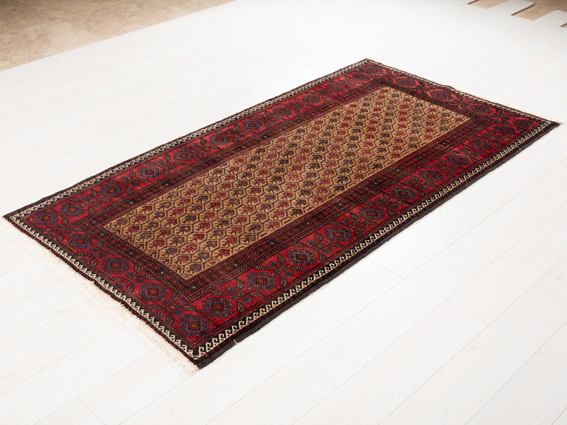 6' 6" x 3' 6" Excellent Hand-Knotted Collectible Fine Baluch Vintage Tribal Rug - Yasi & Fara 