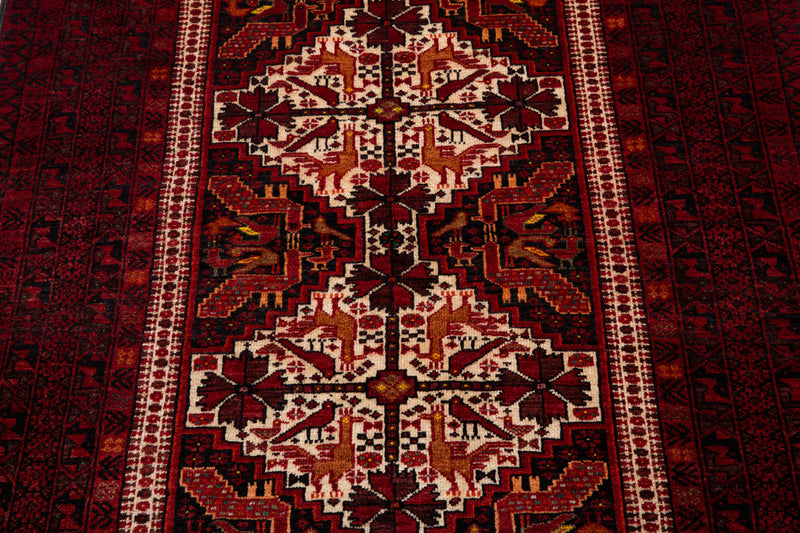 6' 4" x 3' 5" Excellent Hand-Knotted Vintage Collectible Fine Tribal Rug - Yasi & Fara 