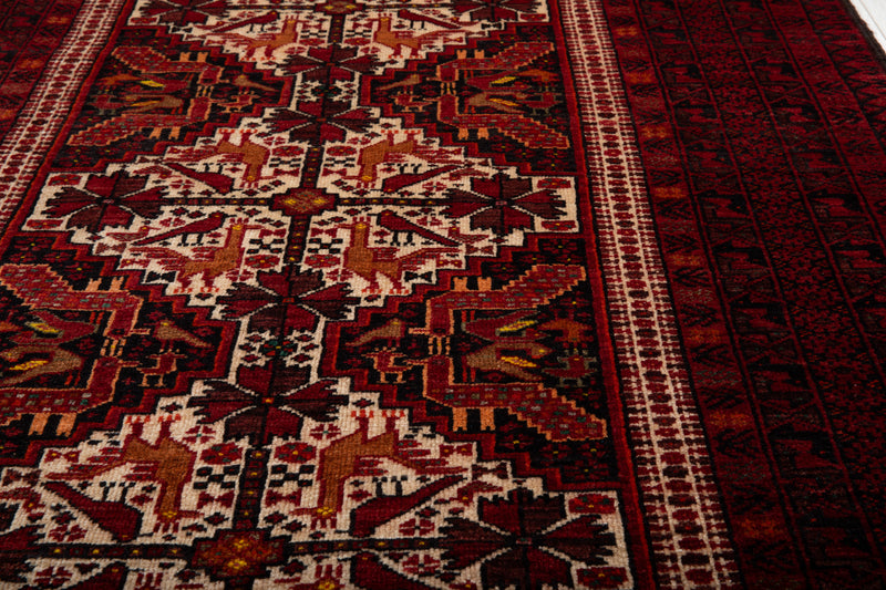 6' 4" x 3' 5" Excellent Hand-Knotted Vintage Collectible Fine Tribal Rug - Yasi & Fara 