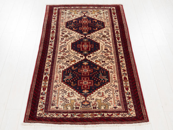 6' 8" x 3' 7" Excellent Hand-Knotted Vintage Collectible Fine Tribal Rug - Yasi & Fara 