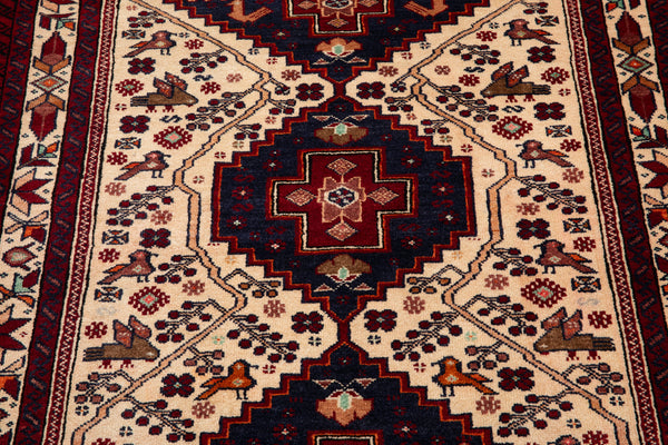 6' 8" x 3' 7" Excellent Hand-Knotted Vintage Collectible Fine Tribal Rug - Yasi & Fara 