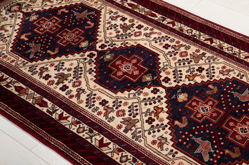 6' 8" x 3' 7" Excellent Hand-Knotted Vintage Collectible Fine Tribal Rug - Yasi & Fara 