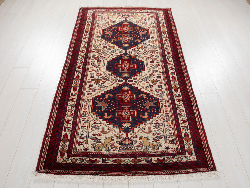 6' 8" x 3' 7" Excellent Hand-Knotted Vintage Collectible Fine Tribal Rug - Yasi & Fara 