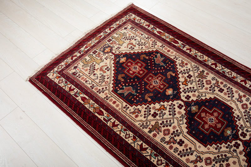 6' 8" x 3' 7" Excellent Hand-Knotted Vintage Collectible Fine Tribal Rug - Yasi & Fara 